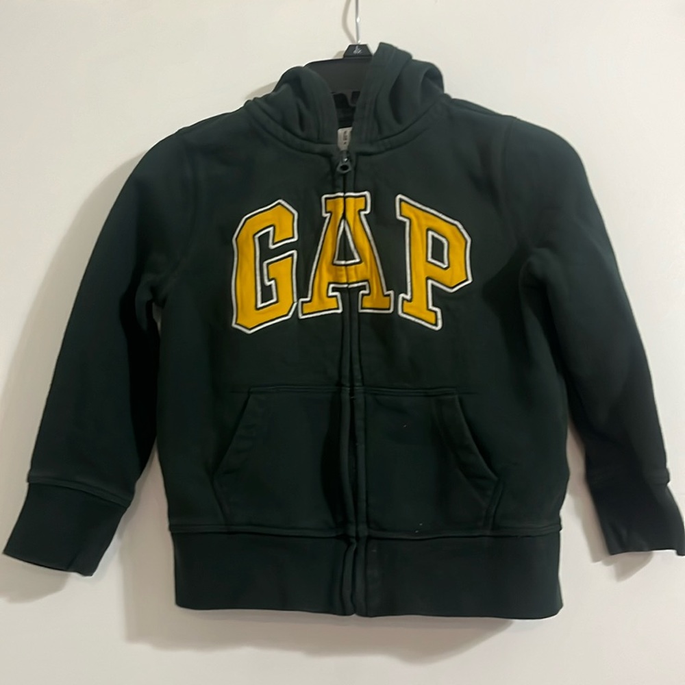 Gap Kids Boys Zip-Up Hoodie Size: XS (4-5); color Green